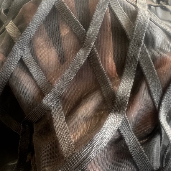 AKIRA Viva Las Vegas Mesh Fringe Skirt Size L | Party Festival Boho Goth Edgy - Picture 14 of 14